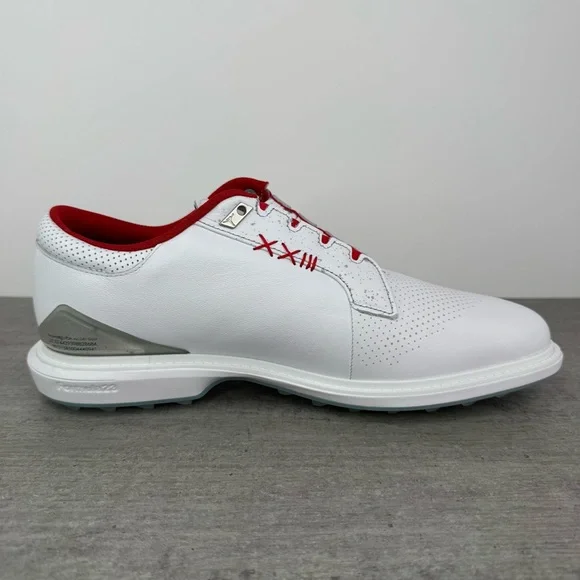 Nike Air Jordan ADG 5 Leather Golf Shoes White/Fire Red FQ7874-101 Men's Size 13